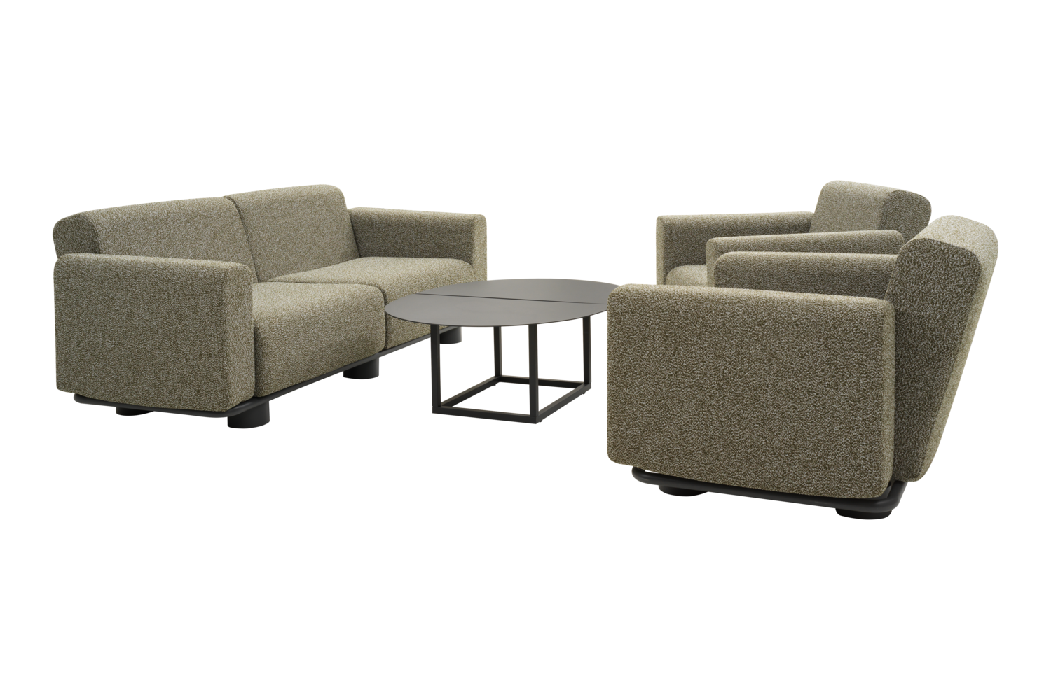 Bolster 2,5-sits soffa Antracit/Teddy Verde