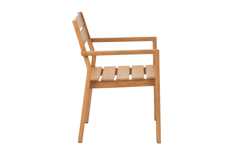 Delia Teak karmstol Natur
