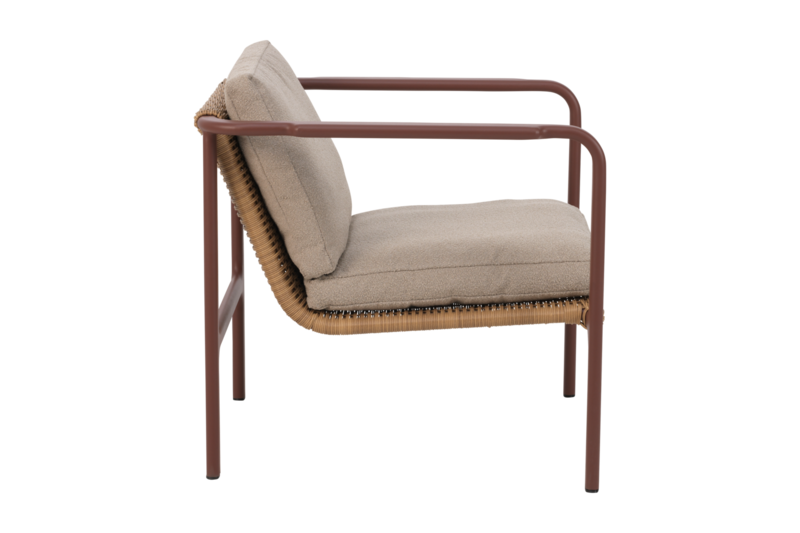 Motty fåtölj Zin Red/Teddy Beige