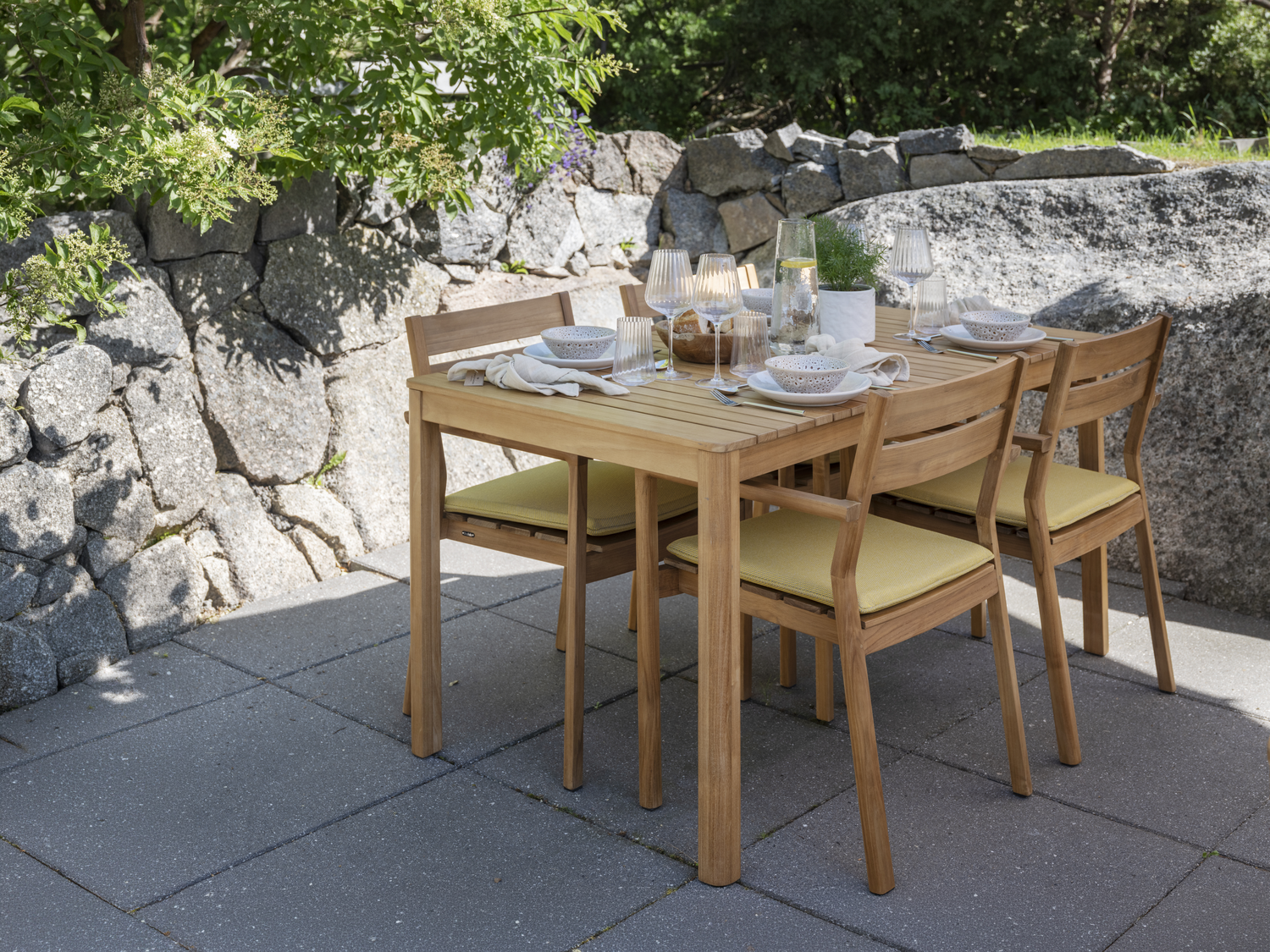 Delia Teak karmstol Natur