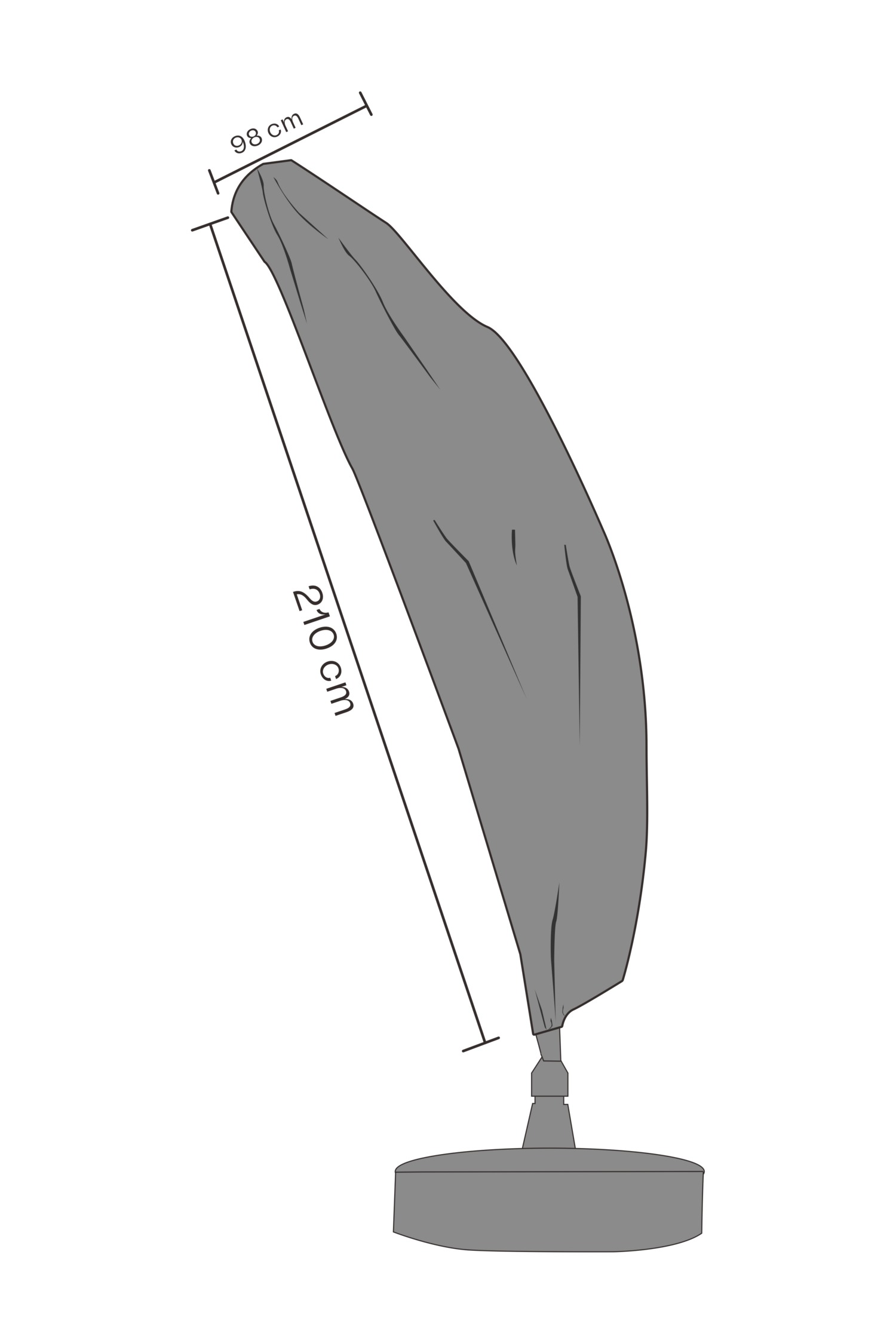 Möbelskydd parasoll Svart - Vattentät