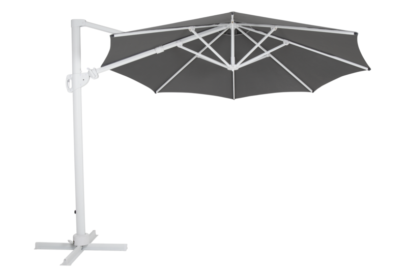 Varallo frihängande parasoll Vit/grå