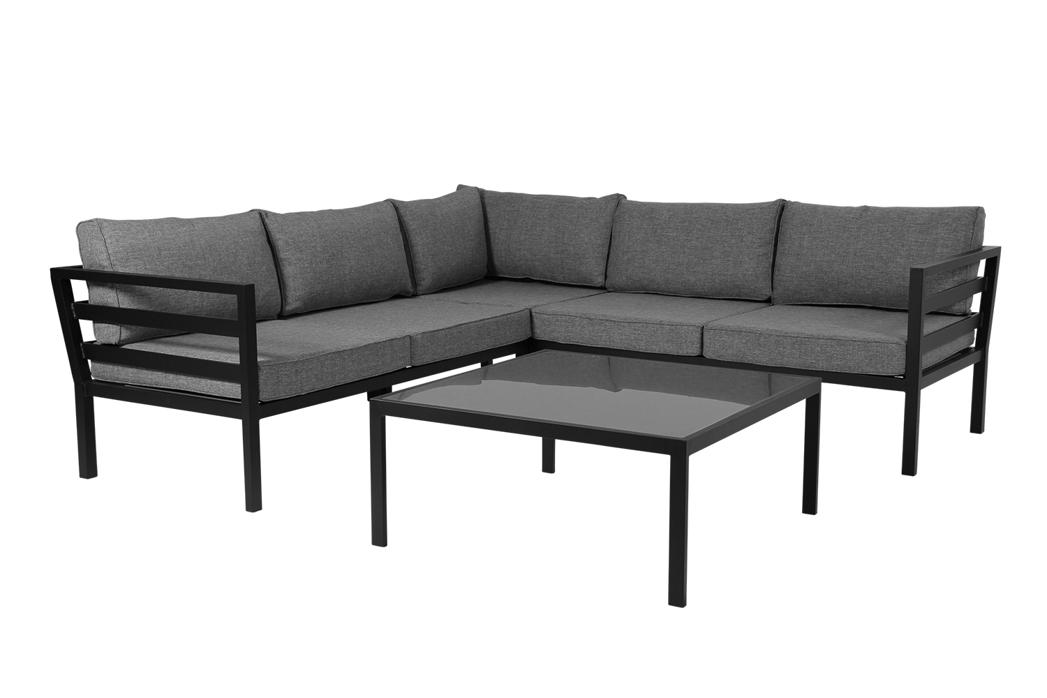 Weldon hörnsoffa med bord byggbar