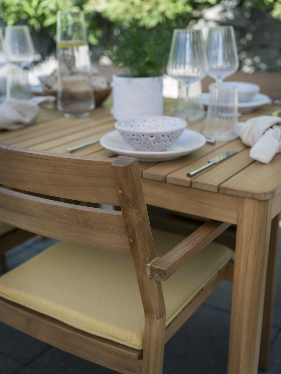 Delia Teak karmstol Natur