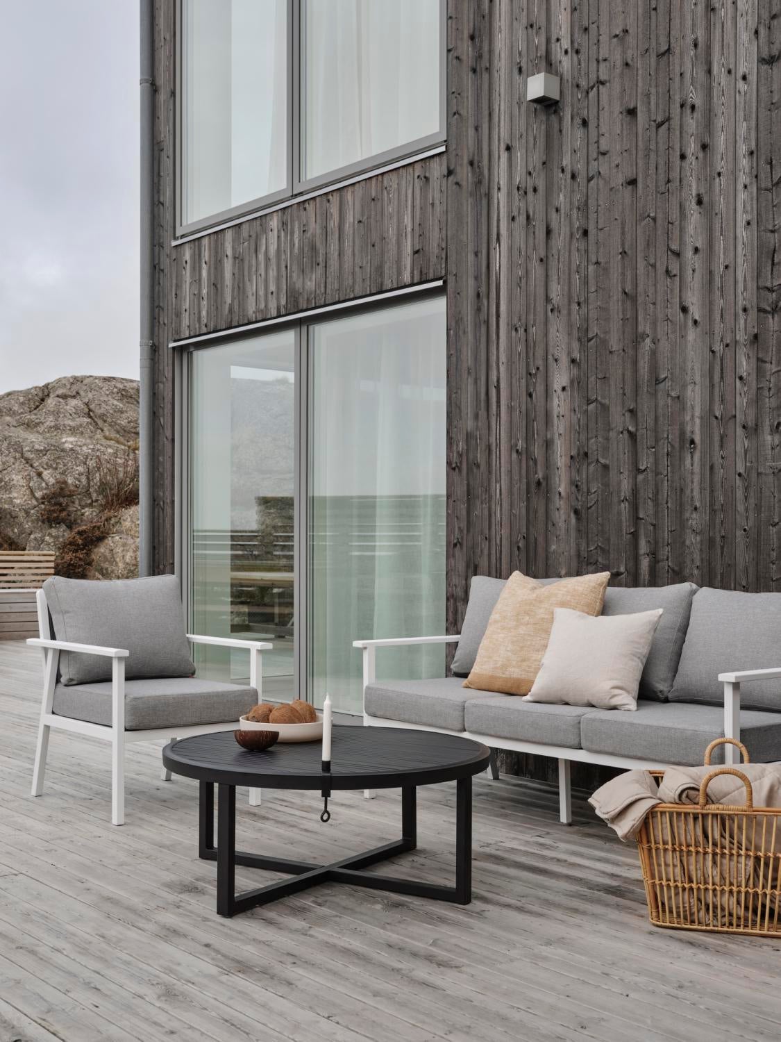 Samvaro High 3-sitssoffa Vit/Pearl grey