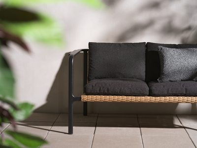 Motty 2-sitssoffa Svart/Teddy Black