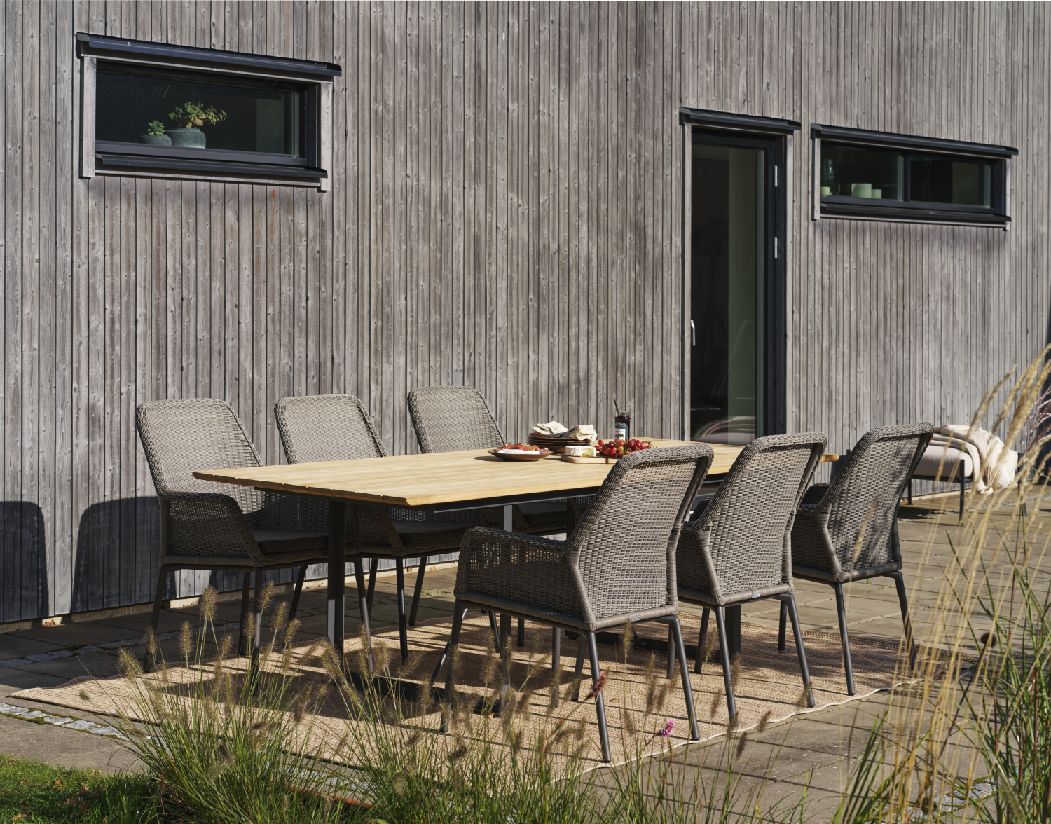 Shad matbord Antracit/Teak