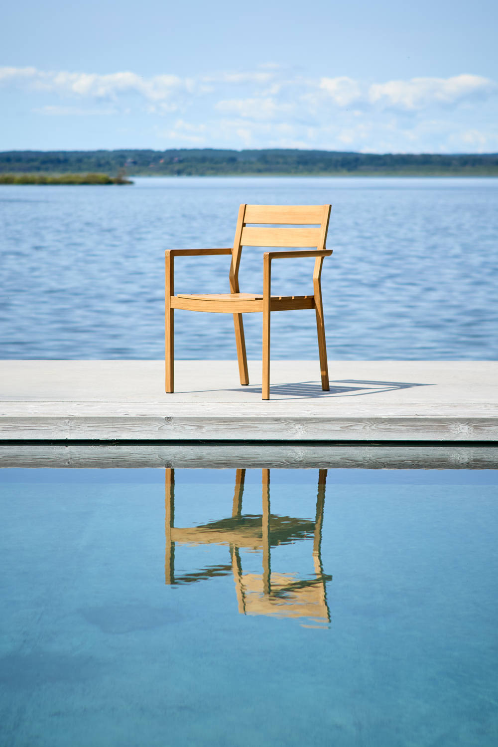 Delia Teak karmstol Natur