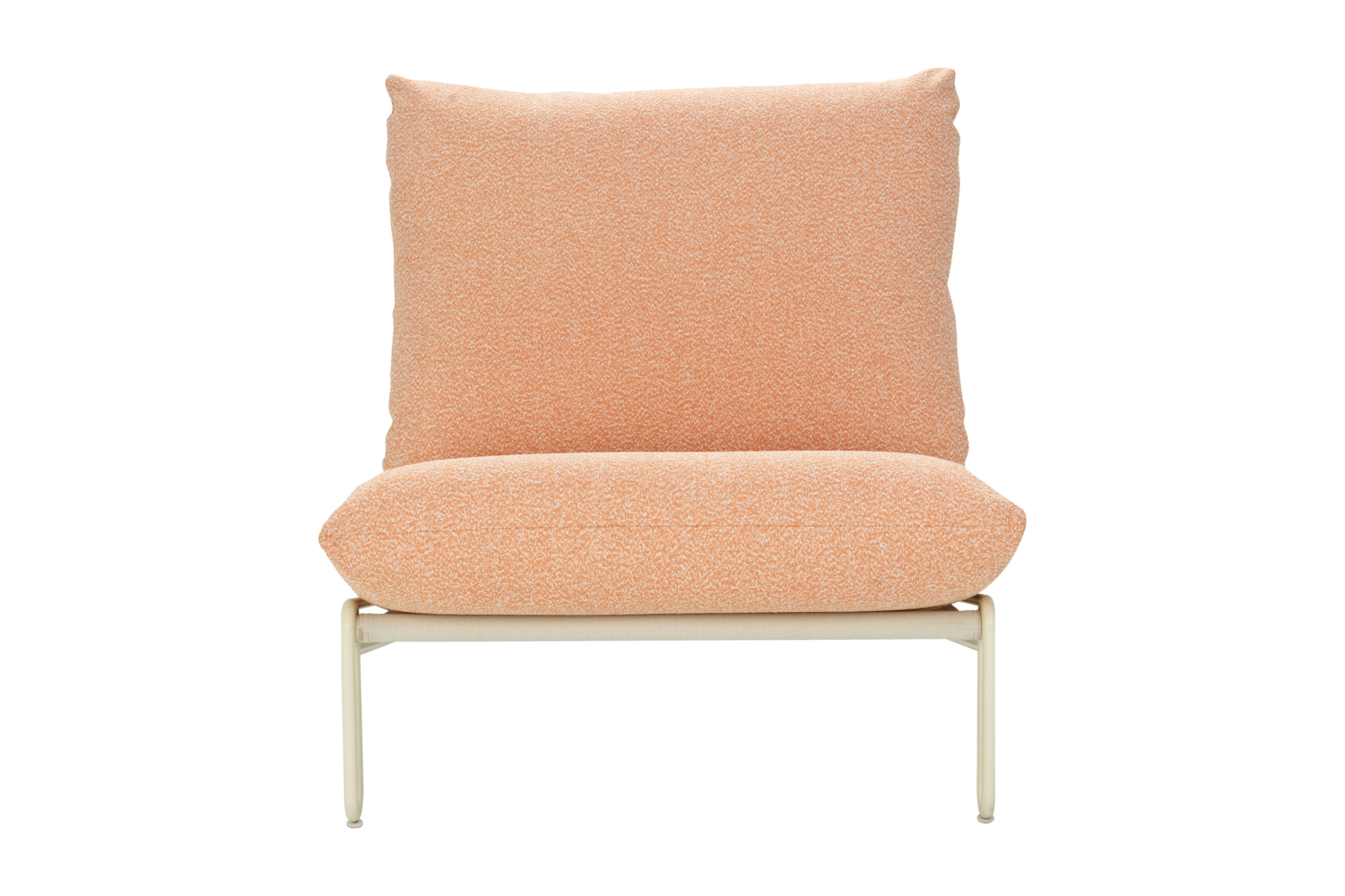Blixt loungefåtölj Pearl White/Teddy Orange