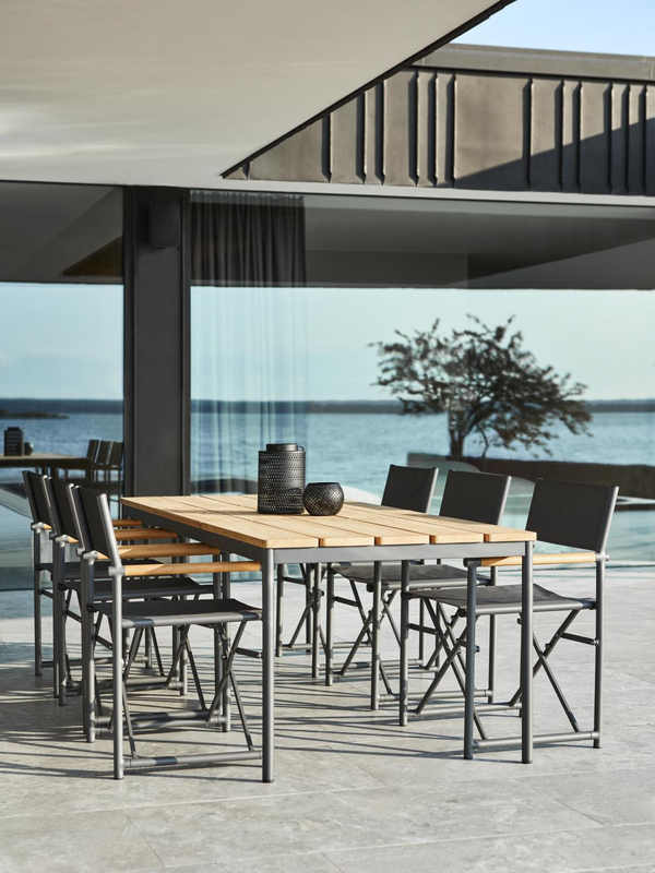 Zand matstol Antracit/Teak
