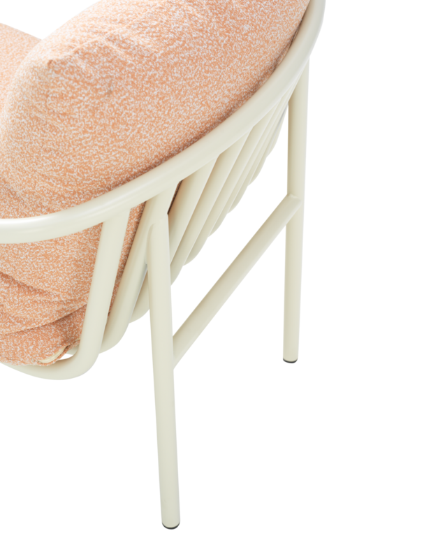 Bendt fåtölj Pearl White/Teddy Orange