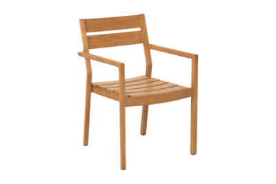 Delia Teak karmstol Natur