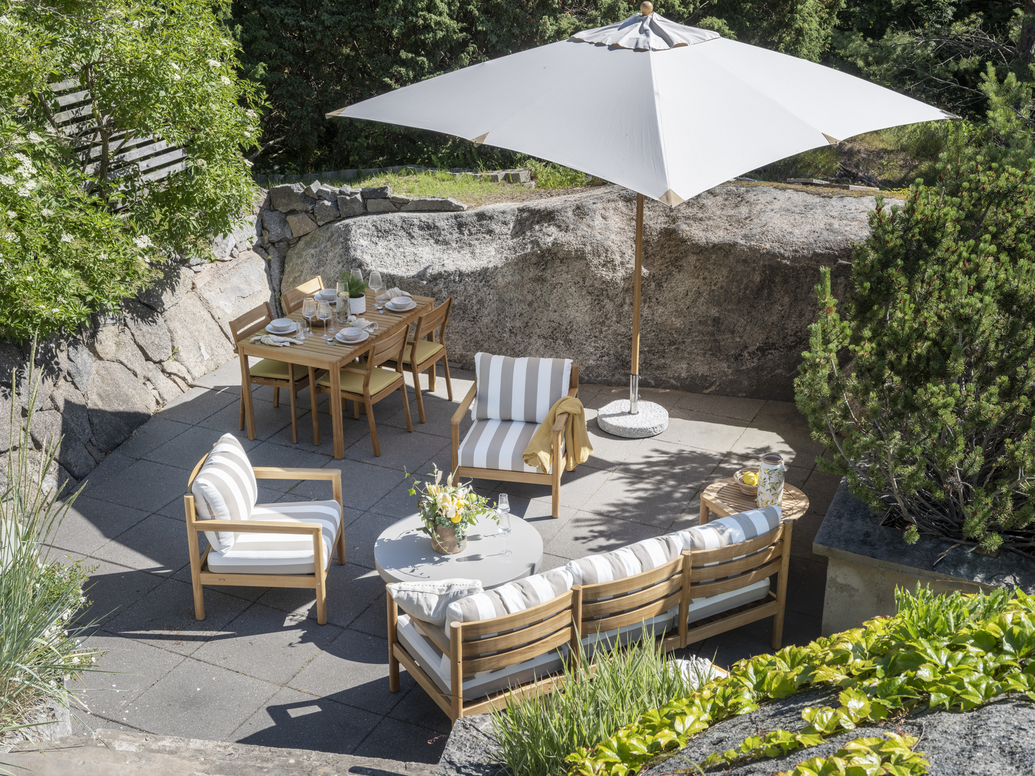 Delia Teak karmstol Natur