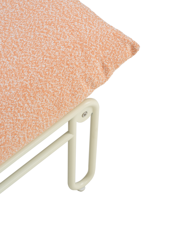 Blixt loungefåtölj Pearl White/Teddy Orange