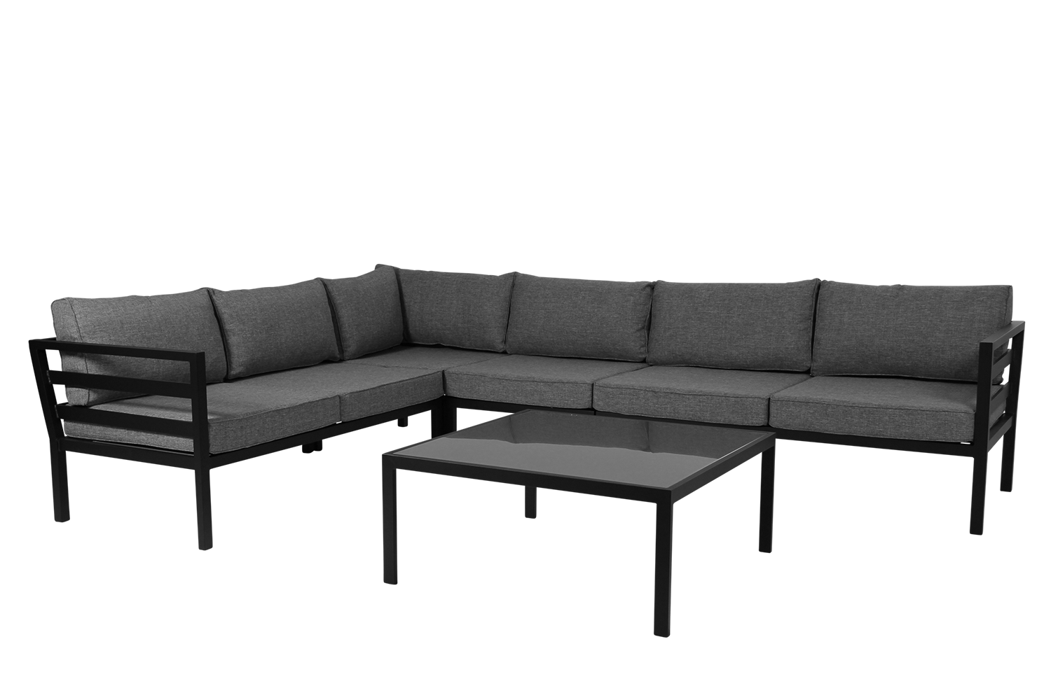 Weldon hörnsoffa med bord byggbar