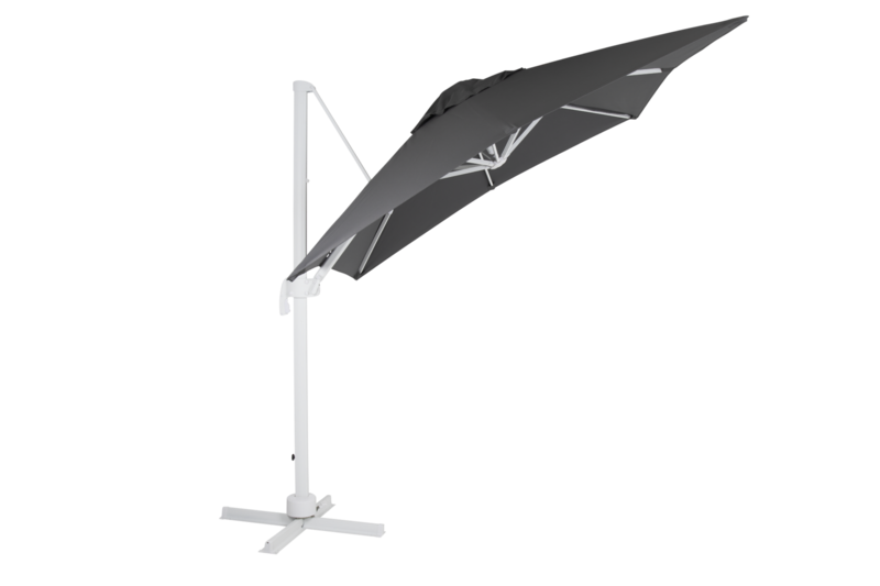 Linz frihängande parasoll Vit/grå