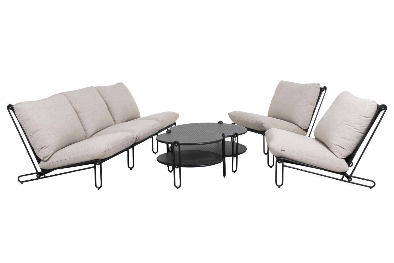 Blixt loungefåtölj Svart/Cley beige