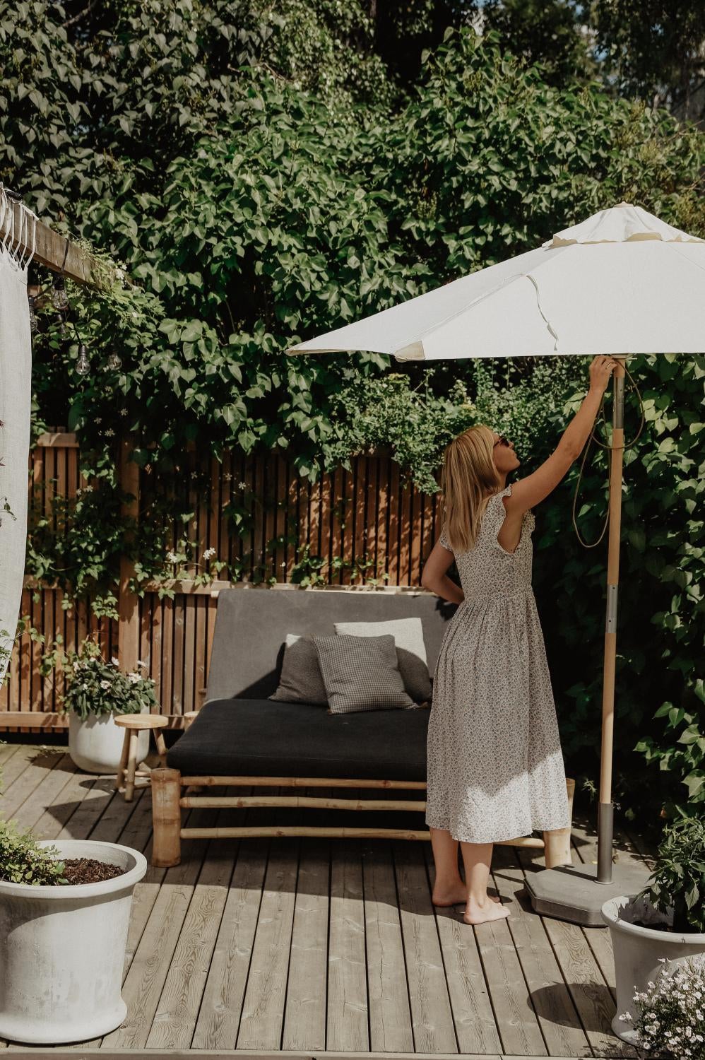 Trieste parasoll Natur/Off-White