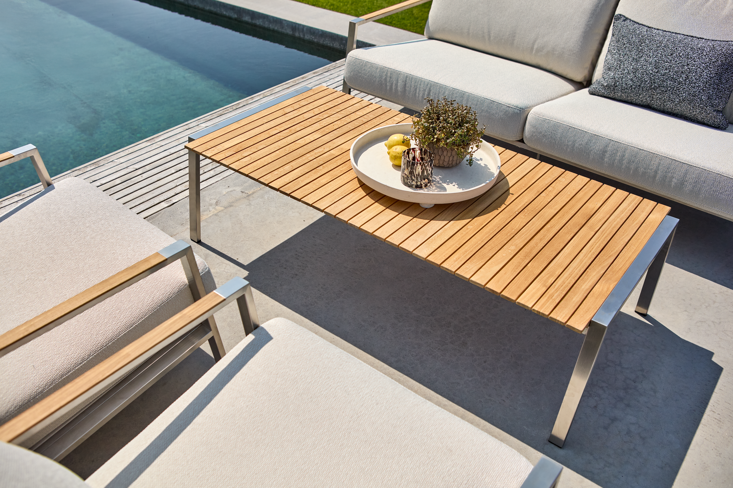 Naos 2,5-sits soffa Stainless Steel/Dot Beige