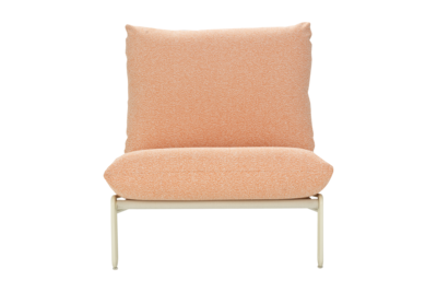 Blixt loungefåtölj Pearl White/Teddy Orange