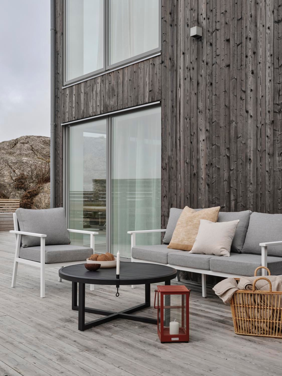 Samvaro High 3-sitssoffa Vit/Pearl grey