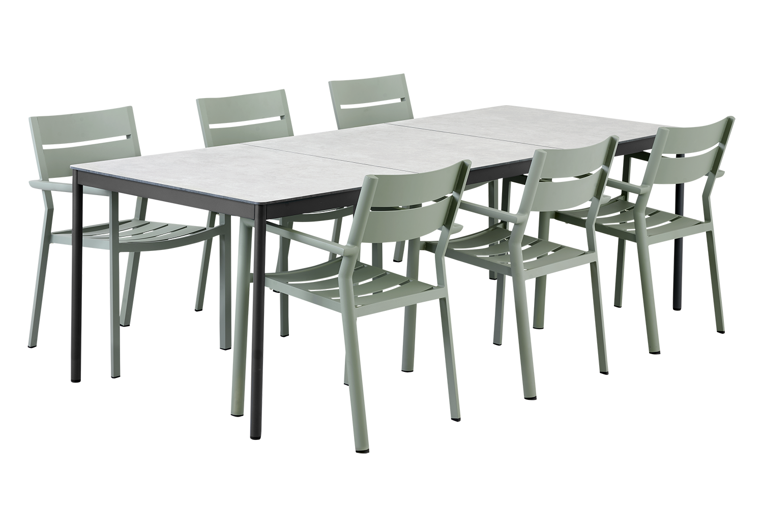 Nox & Delia matgrupp grå/grön/teak