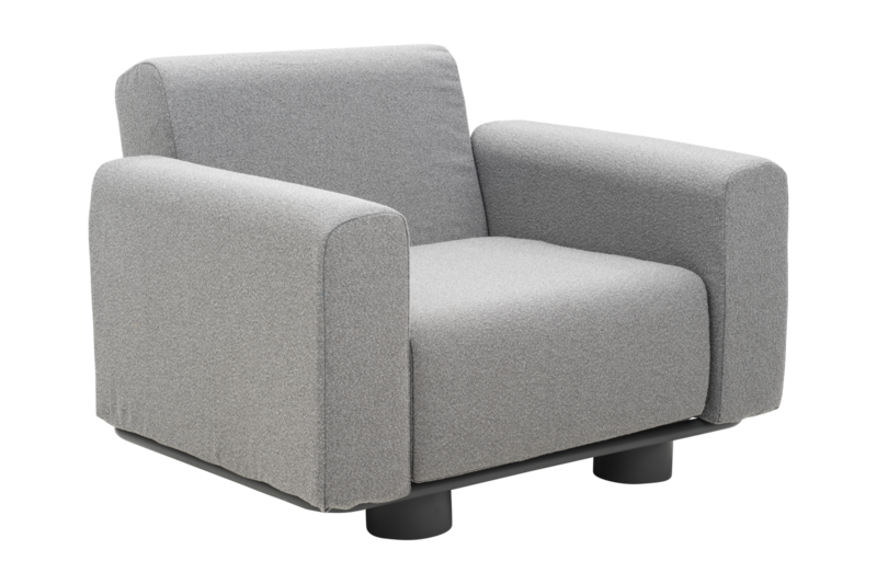 Bolster fåtölj Antracit/Teddy Grey