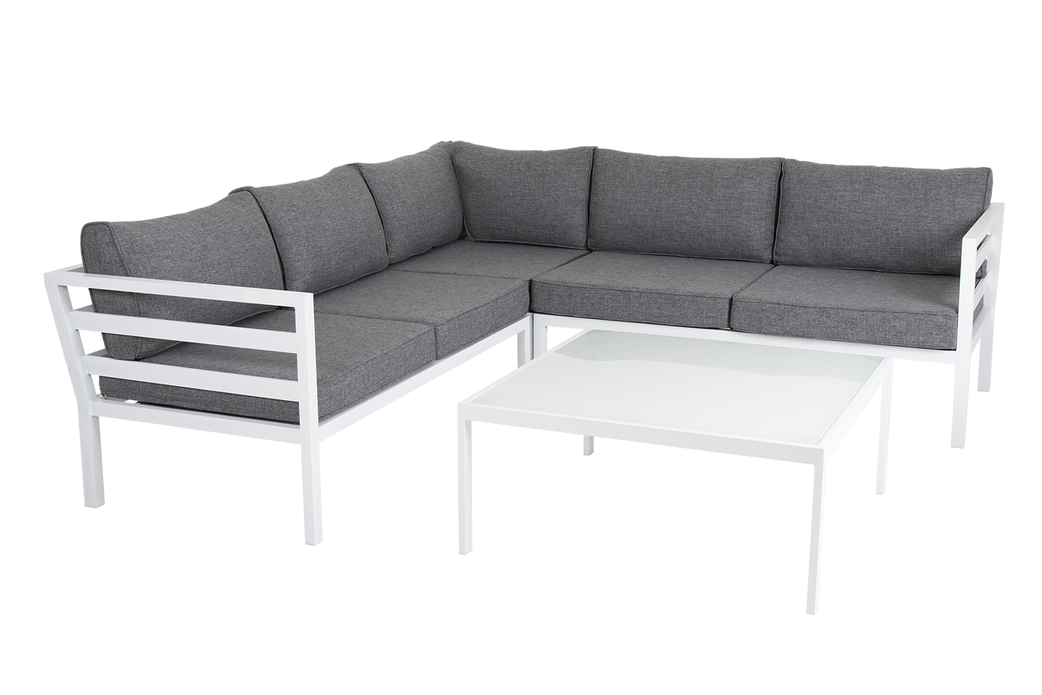 Weldon hörnsoffa med bord byggbar