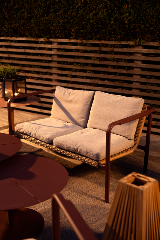 Motty 2-sitssoffa Zin Red/Teddy Beige