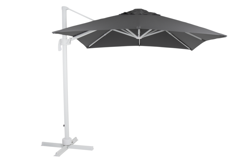 Linz frihängande parasoll Vit/grå