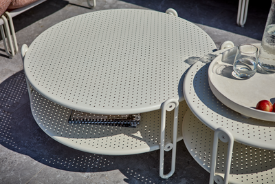 Blixt soffbord Pearl white