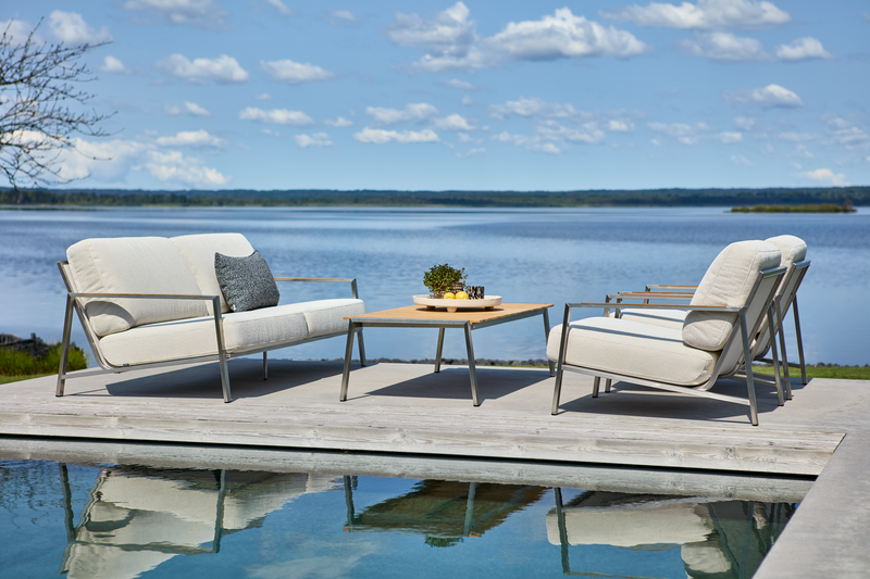 Naos fåtölj Stainless Steel/Dot Beige